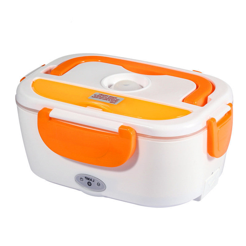 Electronic Lunch Box with spoon and power cord | Orange