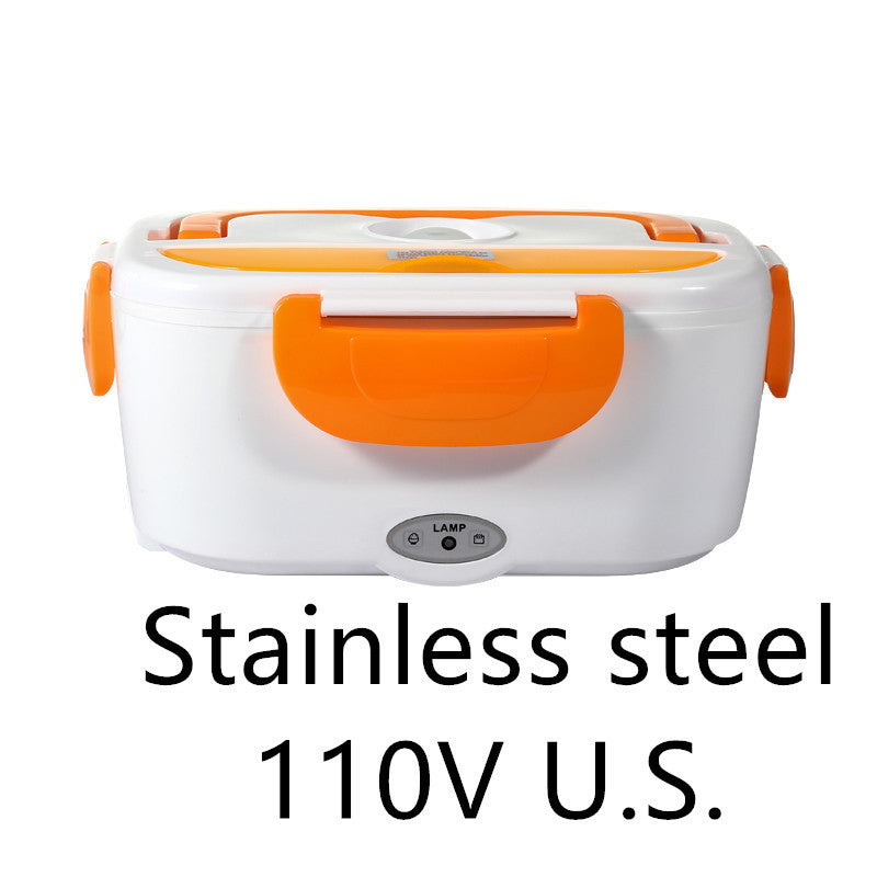 Electronic Lunch Box with spoon and power cord | Orange