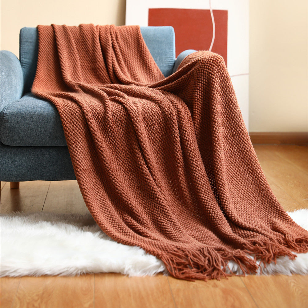 Marmigo CozySofa Blanket in Elegant Design | Brick Red