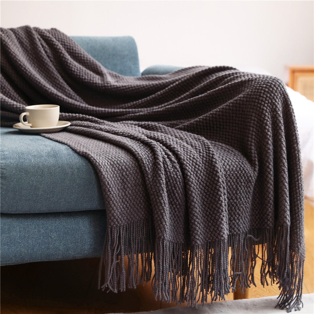 Marmigo CozySofa Blanket in Elegant Design | Dark Grey