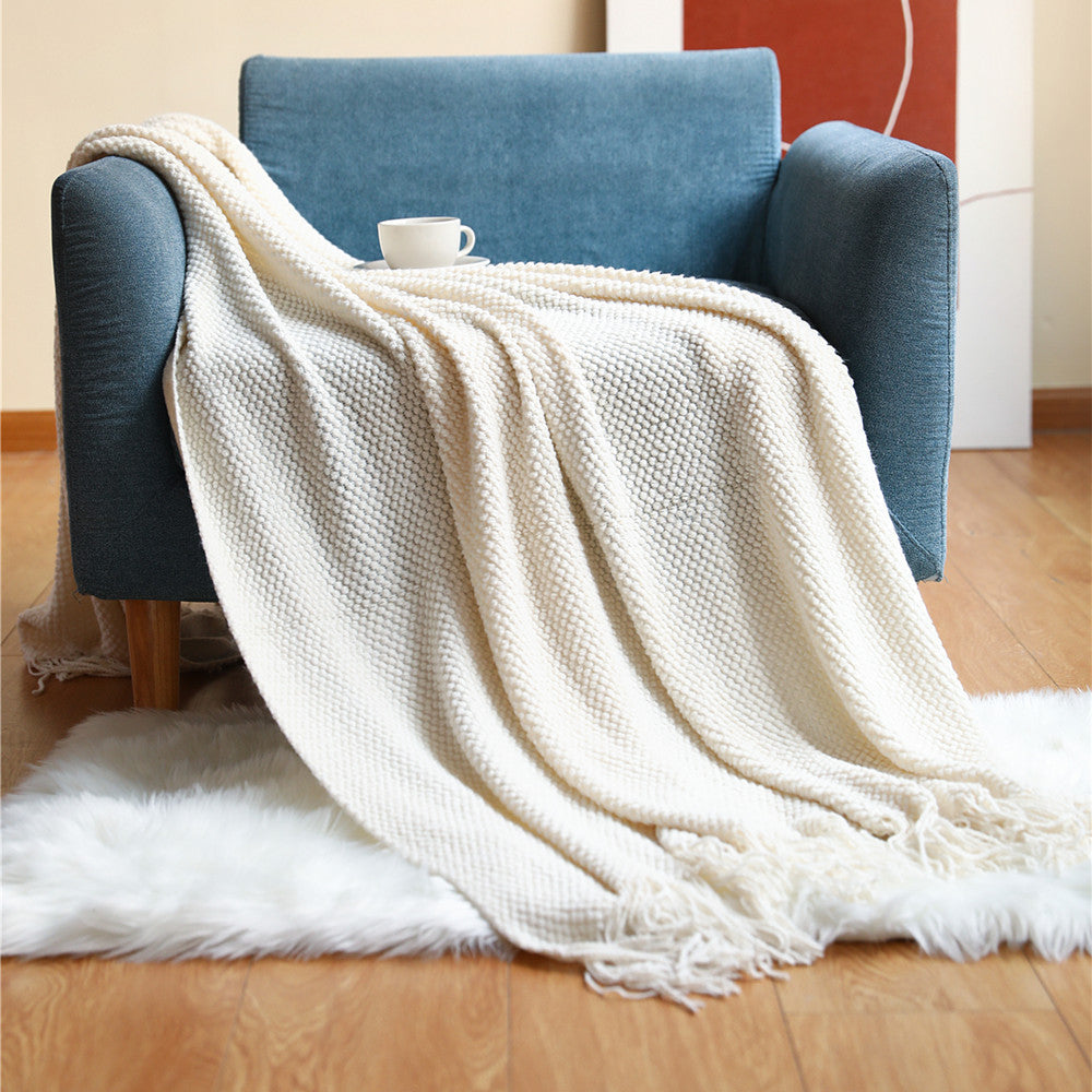 Marmigo CozySofa Blanket in Elegant Design | White