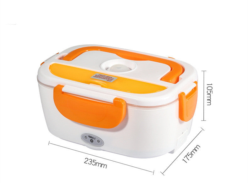 Electronic Lunch Box with spoon and power cord | Orange