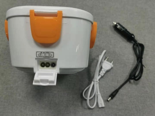 Electronic Lunch Box with spoon and power cord | Orange