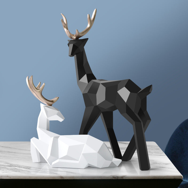 Modern Resin Deer Sculpture in minimalist design