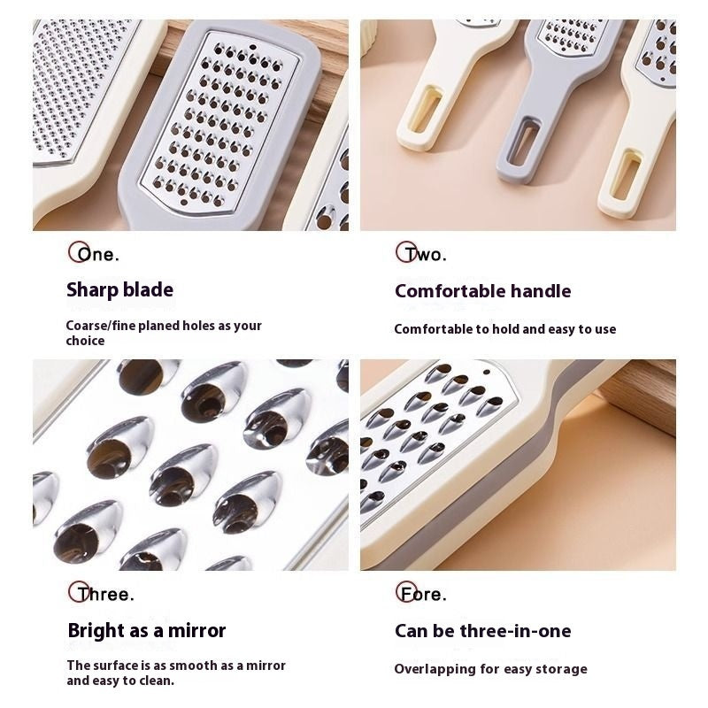 Stainless Steel 3-in-1 Grater with Peeling Function