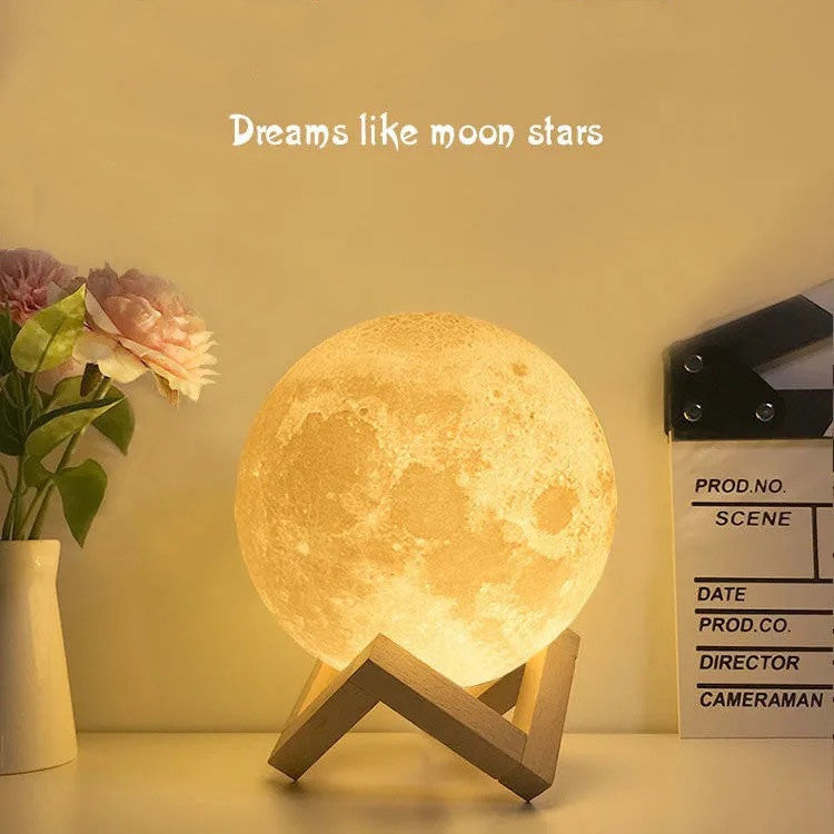 Moon Night Lamp illuminated in various colors