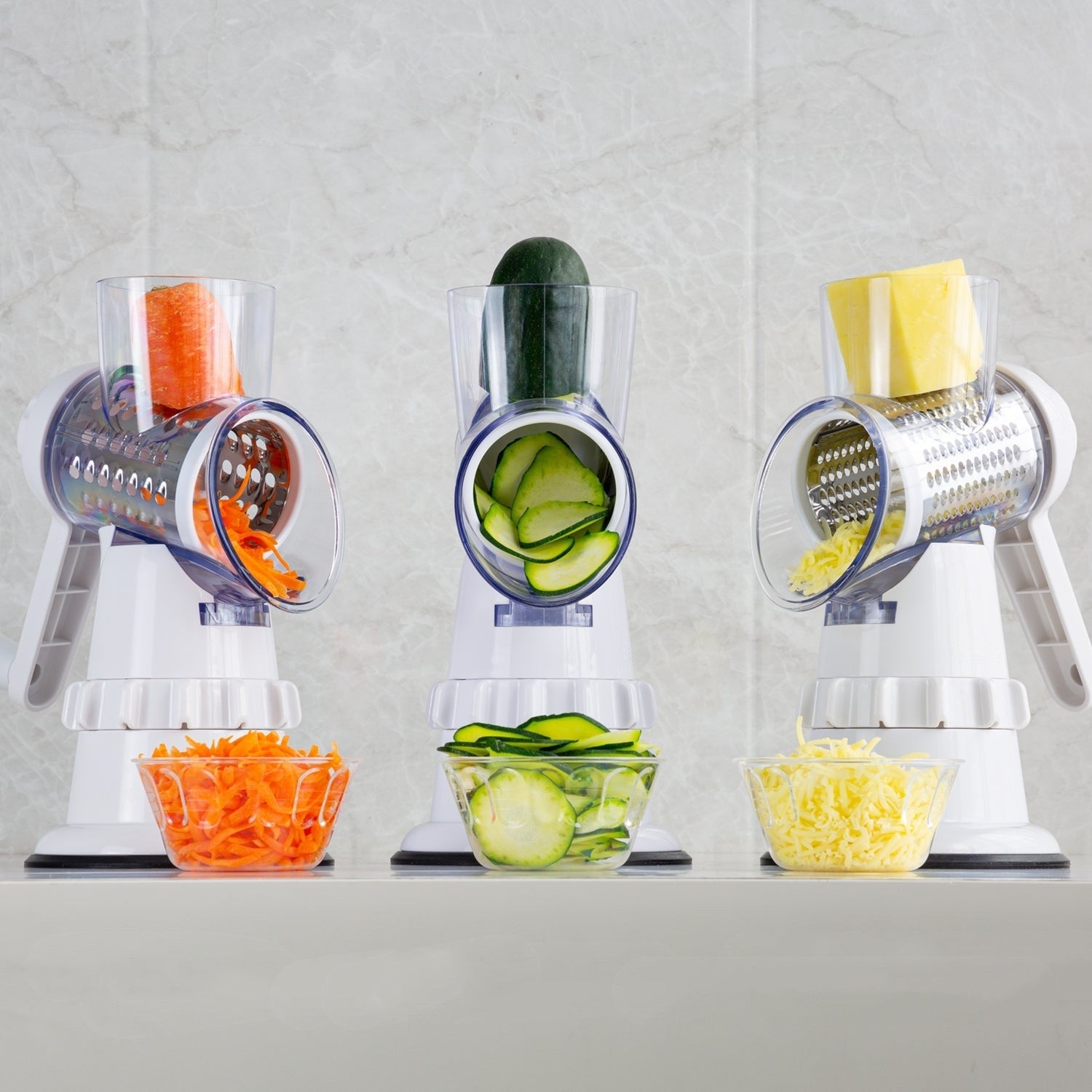 Vegetable Slicer with Drum Design and Suction Feet