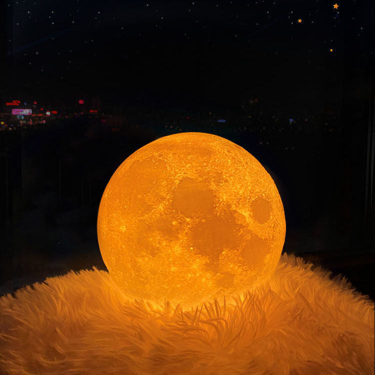 3D Moon Lamp with remote control and wooden holder